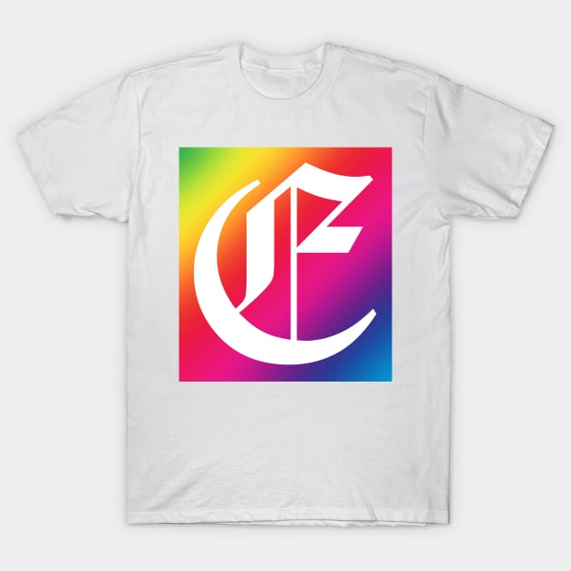 Rainbow White Letter E T-Shirt by Ven0mBlast